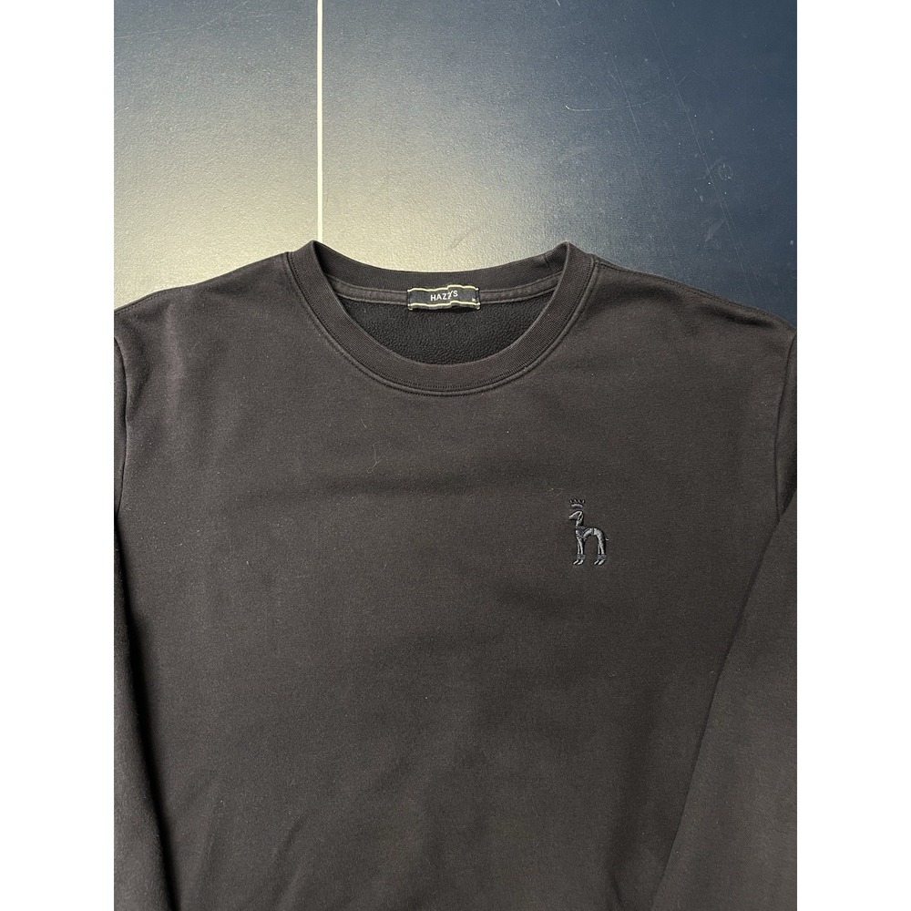 Hazzys Basic Blank Crewneck Sweatshirt Size Medium Blue Logo